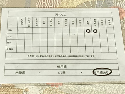 平和屋着物◎六通柄袋帯　唐織　扇面花文　金銀糸　正絹　逸品　AABM7013dk
