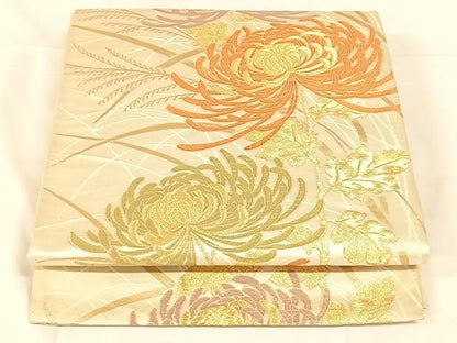 平和屋着物◎六通柄袋帯　乱菊　金糸　正絹　逸品　AABM7023dk