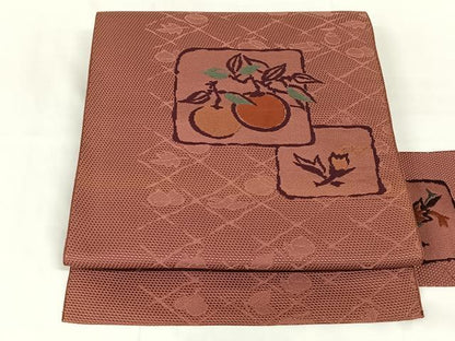平和屋着物◎本場筑前博多織　八寸名古屋帯　成り物　正絹　逸品　AABM7024dk