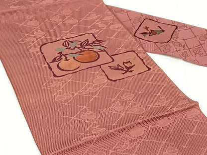 平和屋着物◎本場筑前博多織　八寸名古屋帯　成り物　正絹　逸品　AABM7024dk