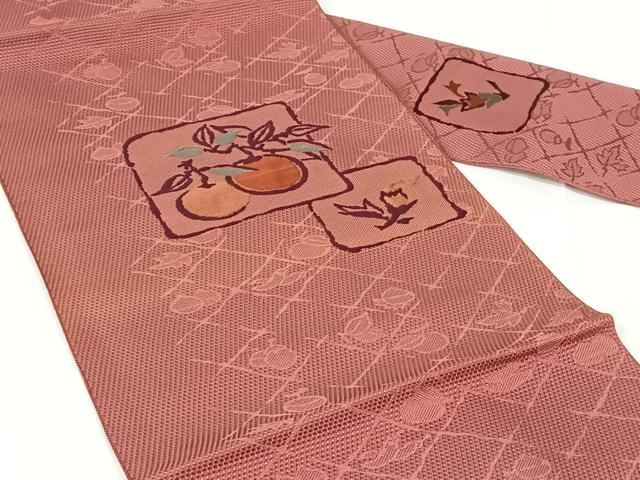 平和屋着物◎本場筑前博多織　八寸名古屋帯　成り物　正絹　逸品　AABM7024dk