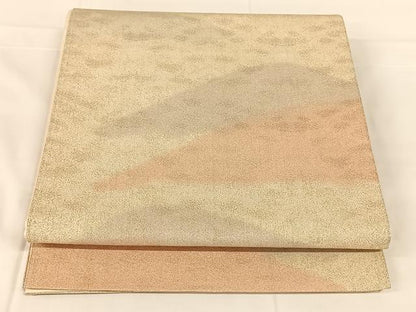 平和屋着物◎砂子綴れ　全通柄袋帯　遠山文　金糸　正絹　逸品　AABM7027dk