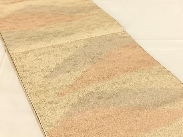 平和屋着物◎砂子綴れ　全通柄袋帯　遠山文　金糸　正絹　逸品　AABM7027dk
