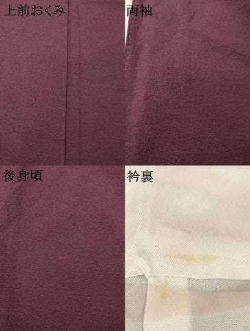 平和屋着物●手描染色工芸　伝統工芸士　階堂信助　色無地　紫鳶色　正絹　逸品　AABM7044ck