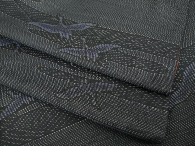 平和屋着物●本場大島紬　エ霞み飛鶴文　正絹　逸品　AABM7047ck