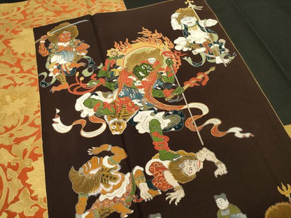 平和屋着物●豪華黒留袖　地獄絵図　正絹　逸品　AABM7054ck