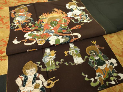 平和屋着物●豪華黒留袖　地獄絵図　正絹　逸品　AABM7054ck