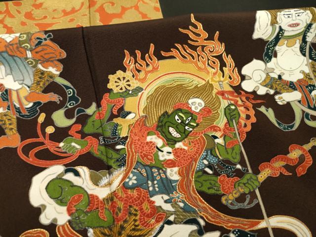 平和屋着物●豪華黒留袖　地獄絵図　正絹　逸品　AABM7054ck