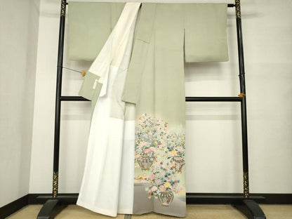 平和屋着物●豪華色留袖　友禅　作家物　鴛鴦飾花文　正絹　逸品　AABM7064ck
