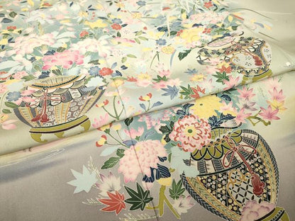 平和屋着物●豪華色留袖　友禅　作家物　鴛鴦飾花文　正絹　逸品　AABM7064ck