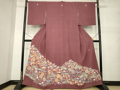 平和屋着物●本加賀友禅作家　町中博志　色留袖　吉祥花文　正絹　逸品　AABM7067ck