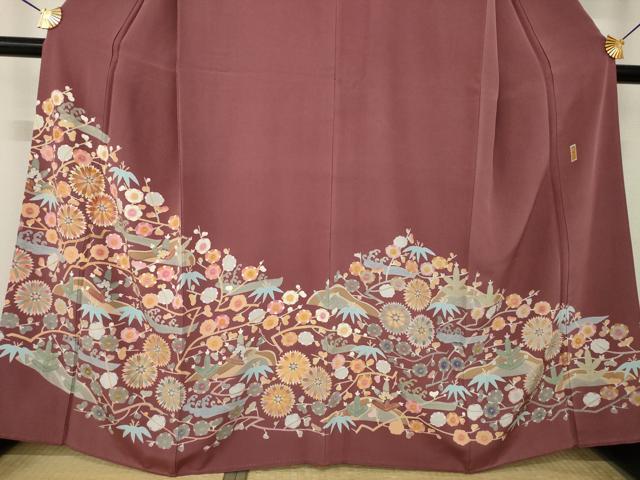 平和屋着物●本加賀友禅作家　町中博志　色留袖　吉祥花文　正絹　逸品　AABM7067ck