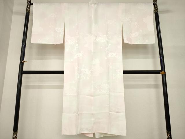 平和屋着物●長襦袢　袷　片輪車花文　暈し染め　さが美扱い　正絹　逸品　未使用　AABM7072ck