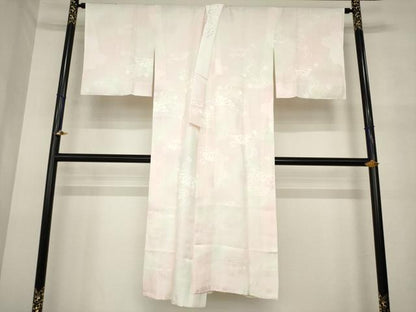 平和屋着物●長襦袢　袷　片輪車花文　暈し染め　さが美扱い　正絹　逸品　未使用　AABM7072ck