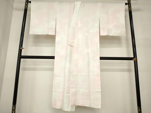 平和屋着物●長襦袢　袷　片輪車花文　暈し染め　さが美扱い　正絹　逸品　未使用　AABM7072ck