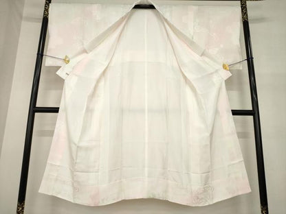 平和屋着物●長襦袢　袷　片輪車花文　暈し染め　さが美扱い　正絹　逸品　未使用　AABM7072ck
