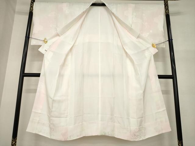 平和屋着物●長襦袢　袷　片輪車花文　暈し染め　さが美扱い　正絹　逸品　未使用　AABM7072ck