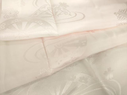 平和屋着物●長襦袢　袷　片輪車花文　暈し染め　さが美扱い　正絹　逸品　未使用　AABM7072ck