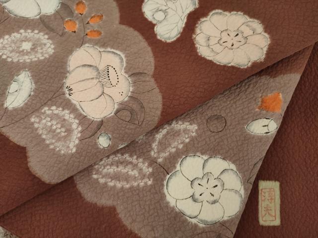 平和屋着物●訪問着　作家物　辻が花　雲取り花文　暈し染め　正絹　逸品　AABM7081ck