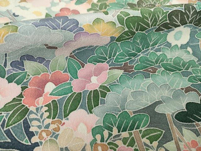 平和屋着物●豪華色留袖　友禅　遠山文　まるやま扱い　ロング丈　正絹　逸品　AABM7084ck