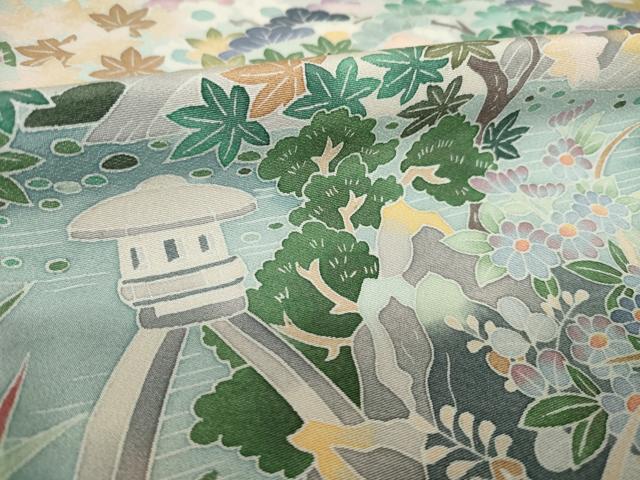 平和屋着物●豪華色留袖　友禅　遠山文　まるやま扱い　ロング丈　正絹　逸品　AABM7084ck