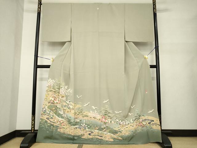 平和屋着物●豪華色留袖　友禅　作家物　風景文　正絹　逸品　AABM7085ck