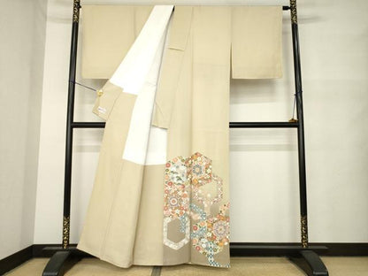 平和屋着物●豪華色留袖　駒刺繍　花亀甲文　金彩　やまと誂製　正絹　逸品　未使用　AABM7091ck