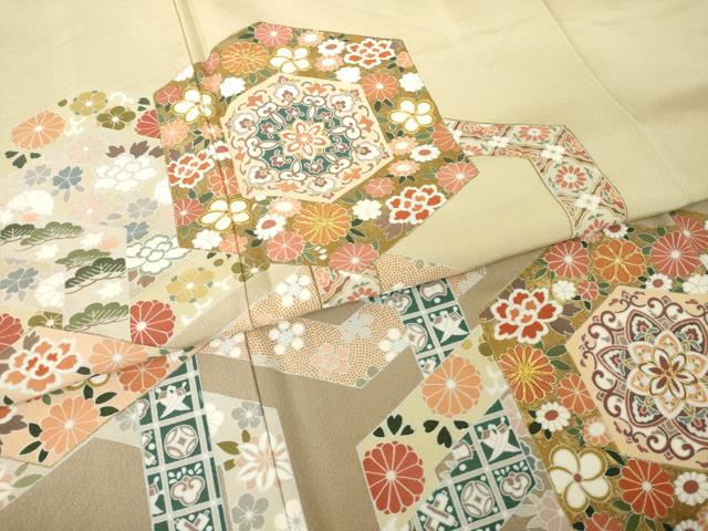 平和屋着物●豪華色留袖　駒刺繍　花亀甲文　金彩　やまと誂製　正絹　逸品　未使用　AABM7091ck