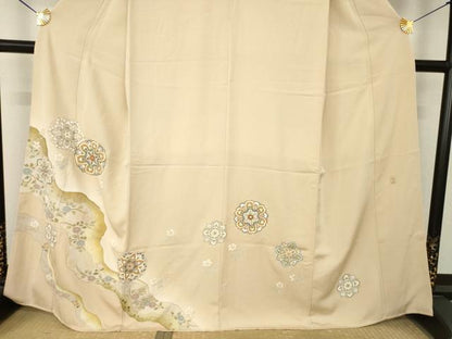 平和屋着物●豪華色留袖　作家物　駒刺繍　道長花文　金彩　正絹　逸品　AABM7092ck