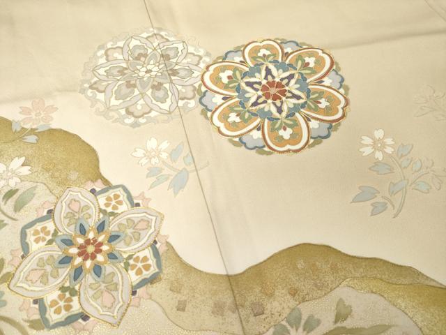 平和屋着物●豪華色留袖　作家物　駒刺繍　道長花文　金彩　正絹　逸品　AABM7092ck
