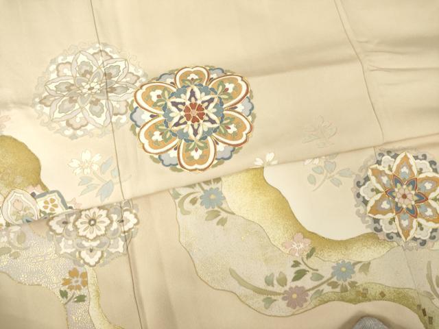 平和屋着物●豪華色留袖　作家物　駒刺繍　道長花文　金彩　正絹　逸品　AABM7092ck