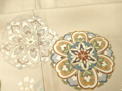 平和屋着物●豪華色留袖　作家物　駒刺繍　道長花文　金彩　正絹　逸品　AABM7092ck