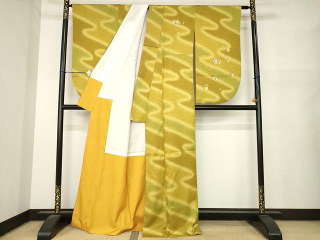 平和屋着物●小振袖　二尺袖　刺繍　流水文　暈し染め　洗える着物　AABM7095ck
