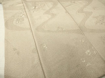 平和屋着物●中国三大刺繍　汕頭刺繍　スワトウ刺繍　総刺繍　小紋　流水花文　ますいわ屋扱い　正絹　逸品　AABM7110ck