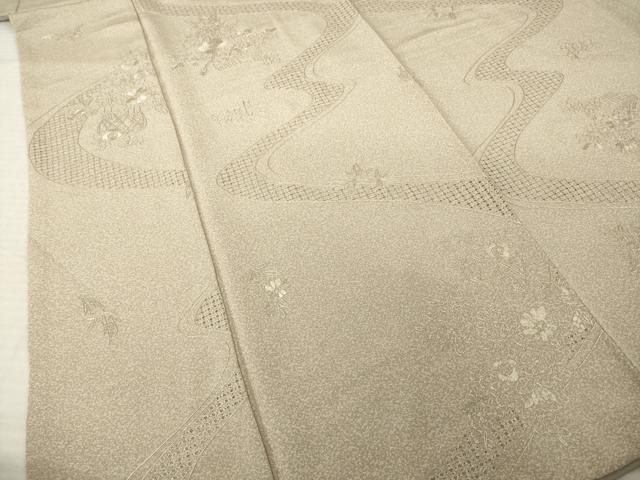 平和屋着物●中国三大刺繍　汕頭刺繍　スワトウ刺繍　総刺繍　小紋　流水花文　ますいわ屋扱い　正絹　逸品　AABM7110ck