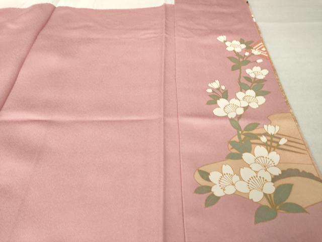 平和屋着物●豪華振袖　駒刺繍　地紙吉祥花文　金彩　正絹　逸品　AABM7115ck