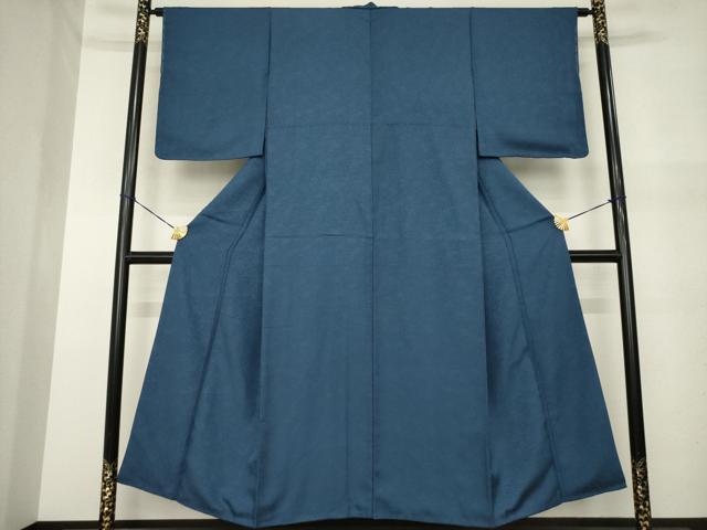 平和屋着物●上質な色無地　お召地　花唐草地紋　褐返色　正絹　逸品　AABM7116ck