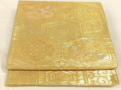 平和屋着物◎佐賀錦　六通柄袋帯　花亀甲文　正絹　逸品　AABM7281dk