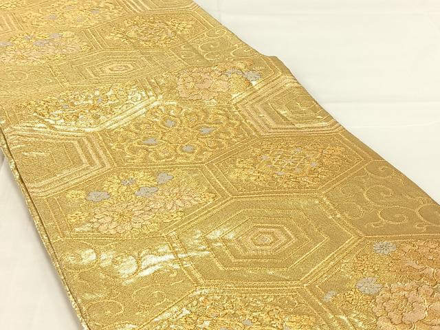 平和屋着物◎佐賀錦　六通柄袋帯　花亀甲文　正絹　逸品　AABM7281dk