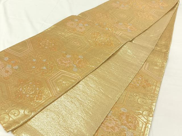 平和屋着物◎佐賀錦　六通柄袋帯　花亀甲文　正絹　逸品　AABM7281dk