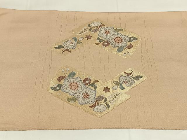 平和屋着物◎太鼓柄袋帯　辻が花　松皮菱花文　金糸　正絹　逸品　AABM7290dk