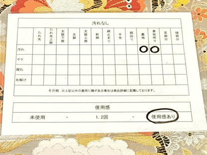 平和屋着物◎六通柄袋帯　唐織　更紗花文　金銀糸　AABM7299dk