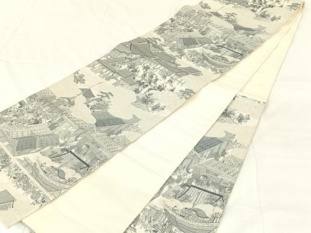 平和屋着物◎六通柄袋帯　祇園祭　銀糸　正絹　逸品　AABM7302dk