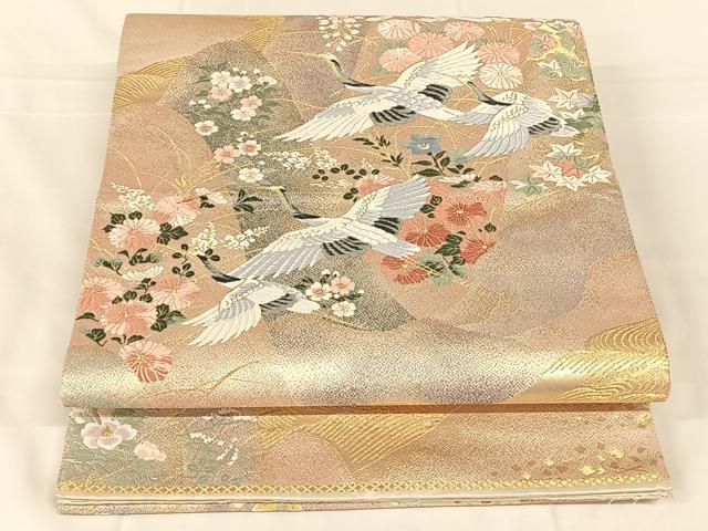 平和屋着物◎六通柄袋帯　唐織　九百錦　幻想山楽文　金糸　正絹　逸品　AABM7303dk