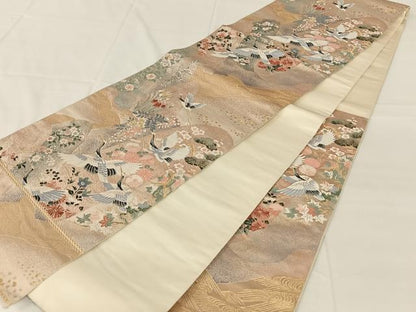 平和屋着物◎六通柄袋帯　唐織　九百錦　幻想山楽文　金糸　正絹　逸品　AABM7303dk