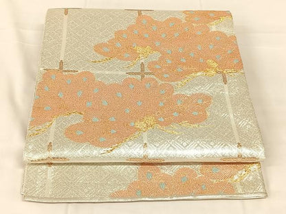 平和屋着物◎佐賀錦　六通柄袋帯　唐織　松　金銀糸　正絹　逸品　AABM7306dk