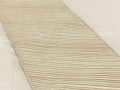 平和屋着物◎六通柄袋帯　唐織　斜縞　銀糸　正絹　逸品　AABM7316dk