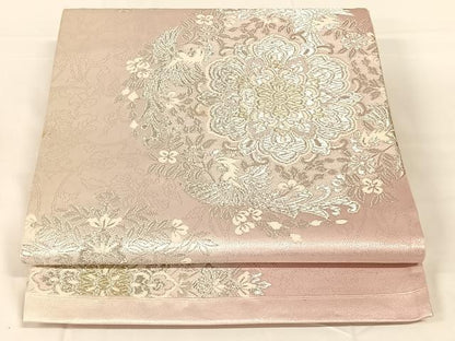 平和屋着物◎六通柄袋帯　唐織　正倉院鳳凰花文　金銀糸　正絹　逸品　AABM7319dk
