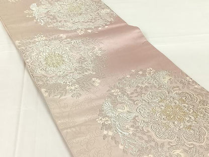 平和屋着物◎六通柄袋帯　唐織　正倉院鳳凰花文　金銀糸　正絹　逸品　AABM7319dk