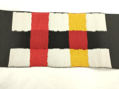 平和屋着物◎八寸名古屋帯　紬地　格子　黒地　正絹　逸品　AABM7365ex